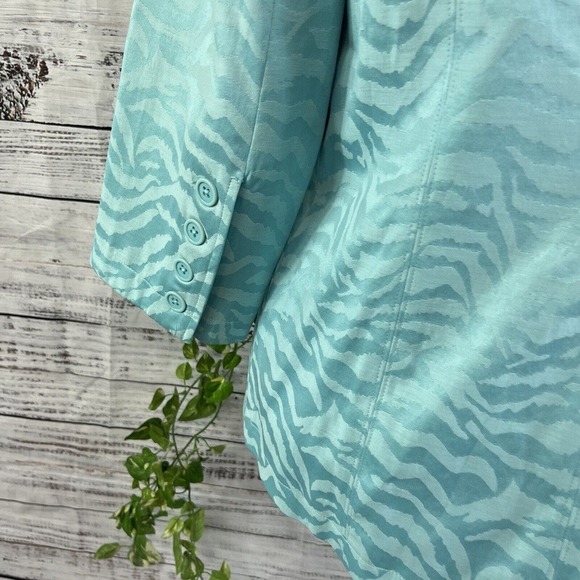 Linea by Louis Dell'Olio Blazer Jacket size Small Blue Jacquard Wedding Church - Picture 14 of 15